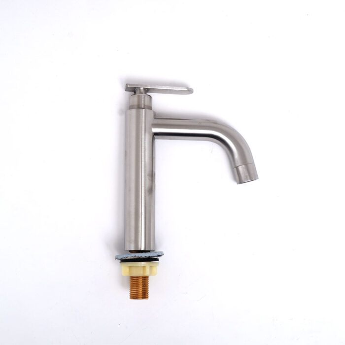 Basin Faucet Stainless Nickel Finish Short-Cold Line
