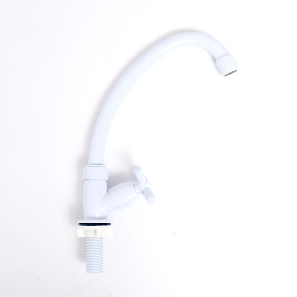 ABS Gooseneck Faucet Vertical Tap-White - CMA