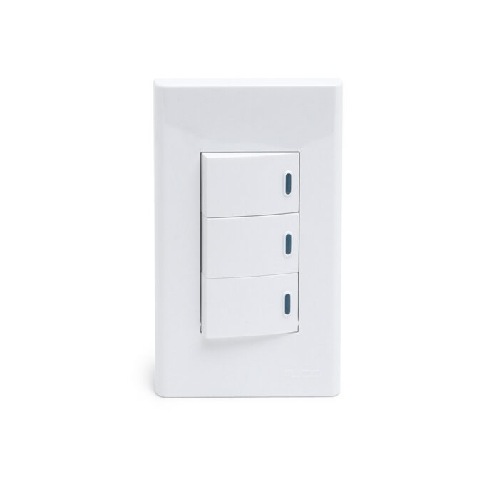 Wide Series 3 Gang 1 Way Switch with Reflector Set