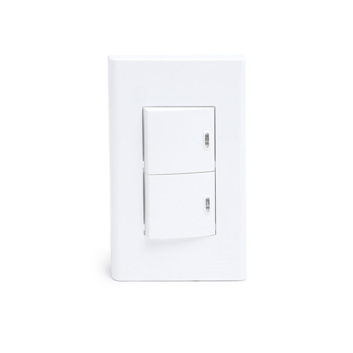Wide Series 2 Gang 1 Way Switch with LED Set