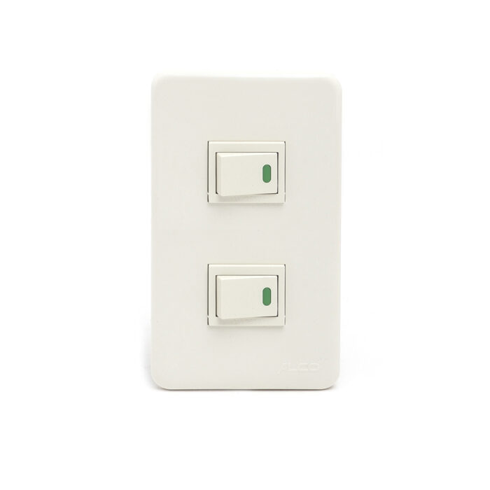 Classic Series 2 Gang 1 Way Switch with Reflector Set
