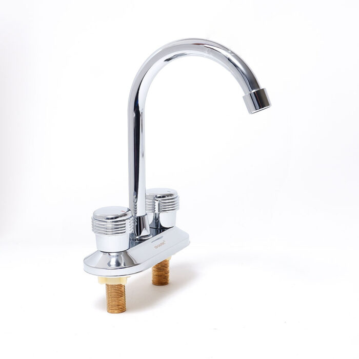 Basin Hot And Cold Mixer Double Handle Kitchen Faucet