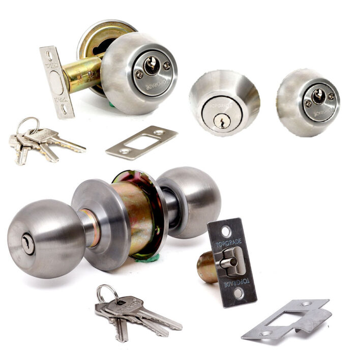 Combo Knob & Deadbolt Lockset - Stainless Steel