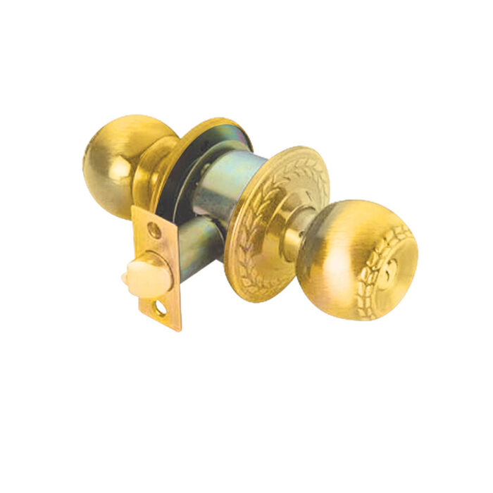 Cylindrical Decorative Lockset Polished Brass