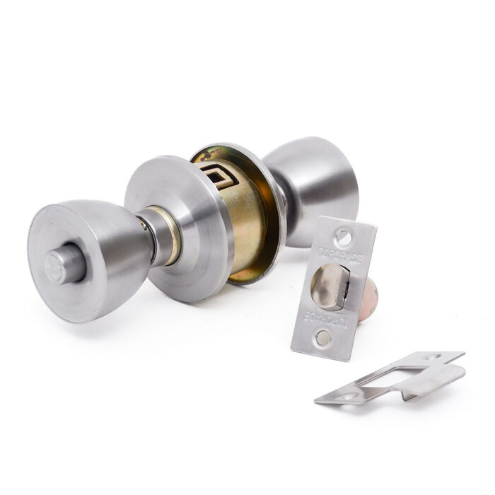 Cylindrical Bathroom Lockset Stainless Steel