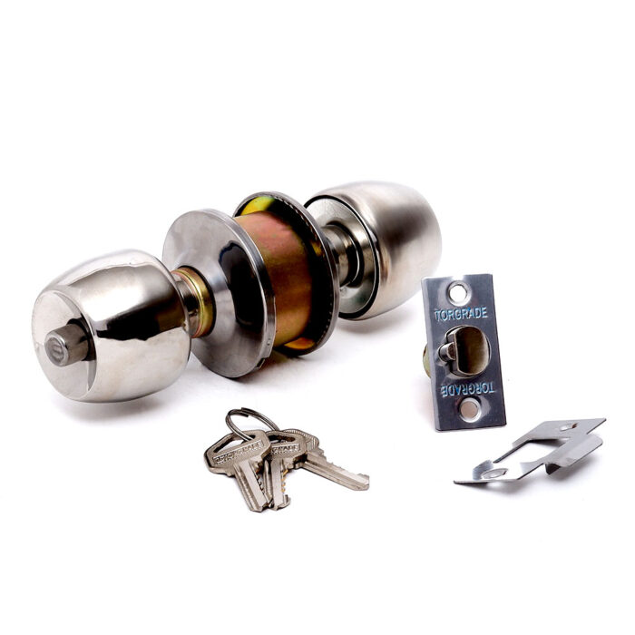 Cylindrical Knob Lockset Polished Stainless Steel