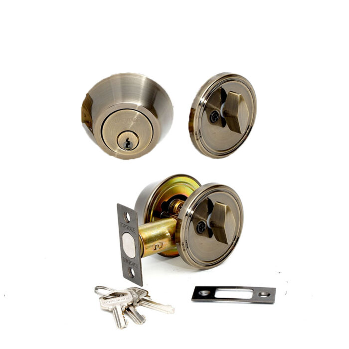 Deadbolt Single Cylinder Antique Brass