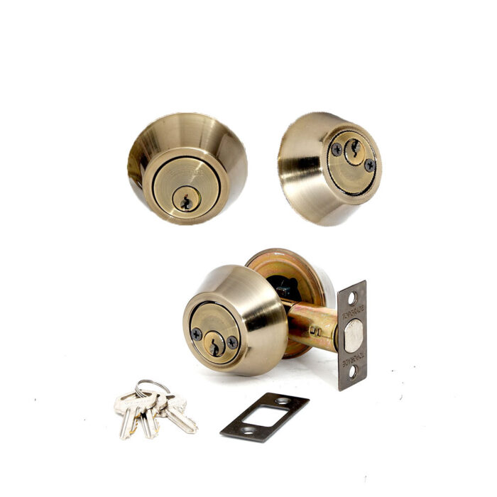 Deadbolt Double Cylinder Antique Brass