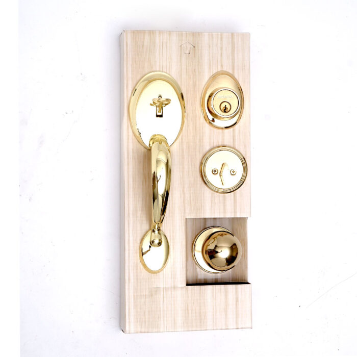 Handle Lock 1 Cylinder & 1 Handle Polished Brass