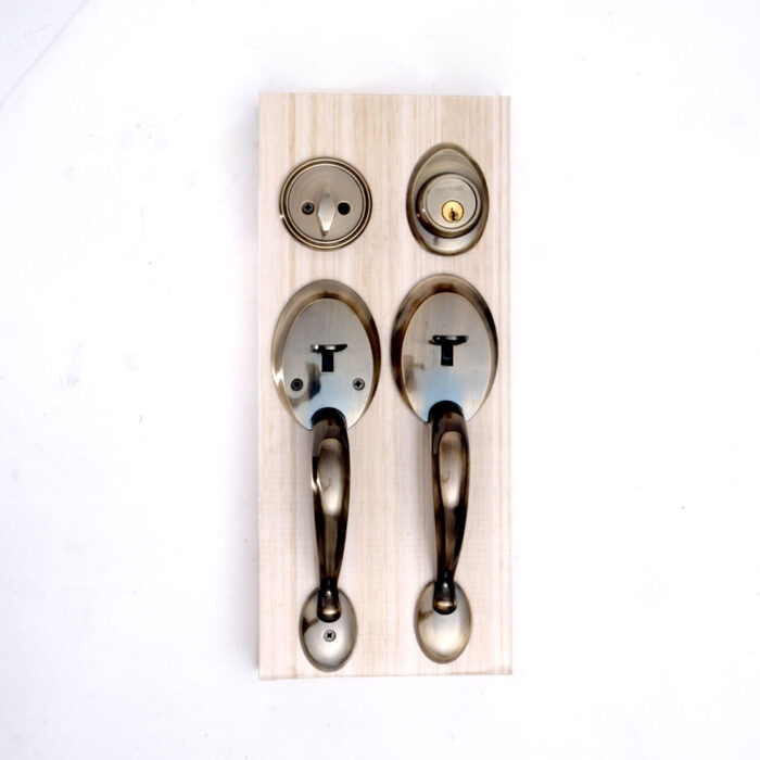 Handle Lock 1 Cylinder & 2 Handles Antique Copper