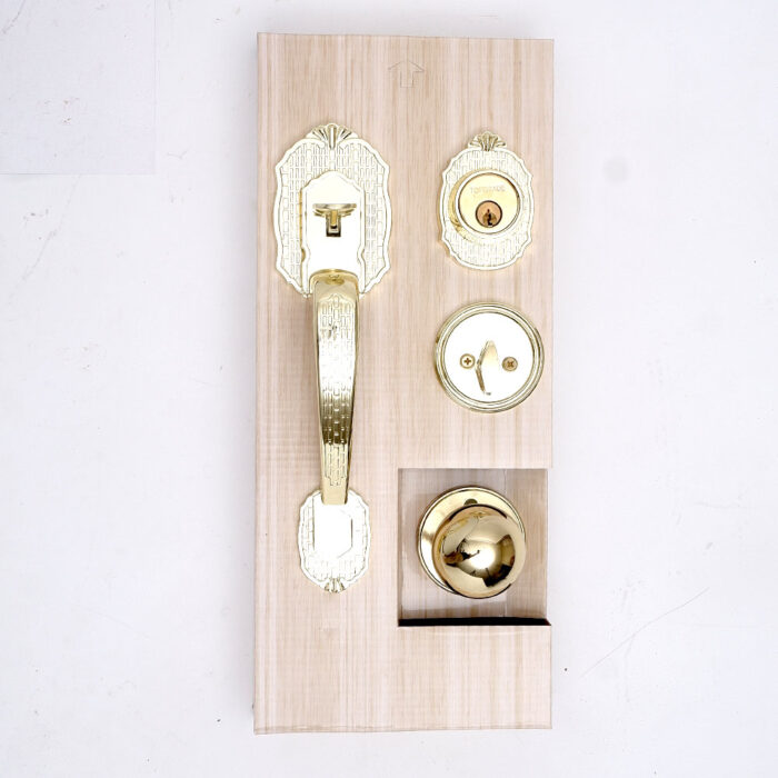 Handle Lock 1 Cylinder & 1 Handle Polished Brass