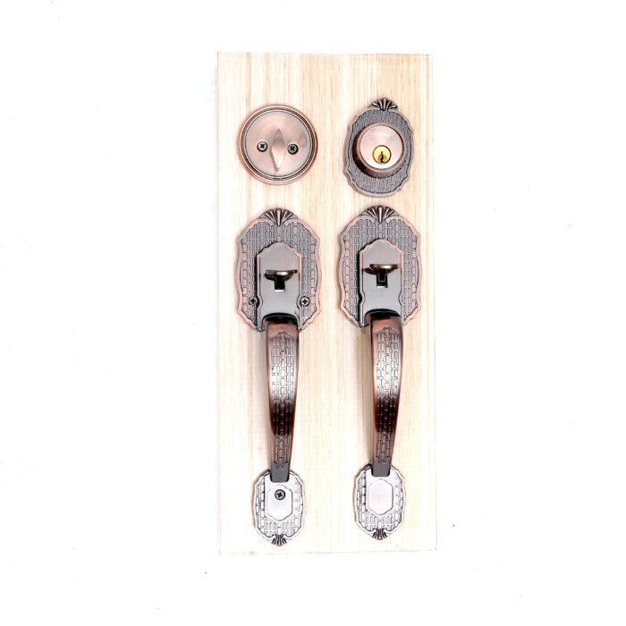 Handle Lock 1 Cylinder & 2 Handles Antique Brass