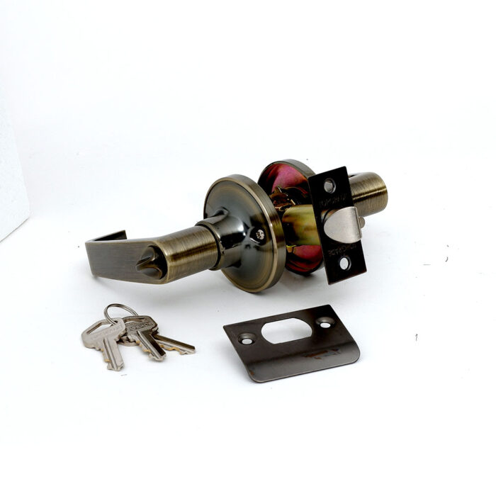 Tubular Lever Lockset Antique Brass