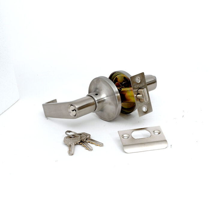 Tubular Lever Lockset Satin Nickel
