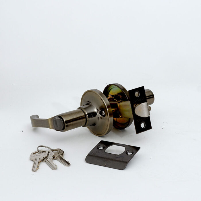 Tubular Lever Lockset Antique Brass