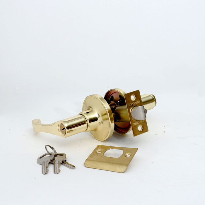 Tubular Lever Lockset Polished Brass