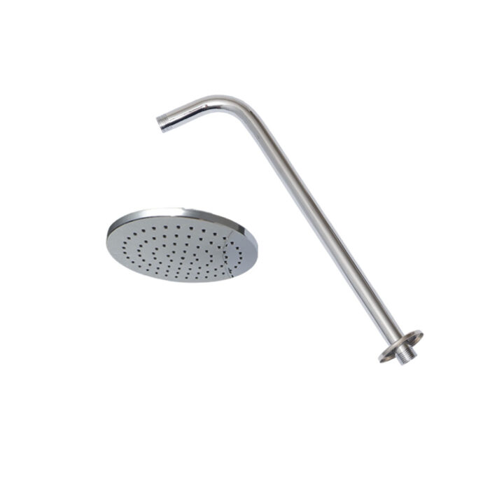 Rain Shower Round Head 8" Chrome Plated with Stainless Steel Shower Arm 18"