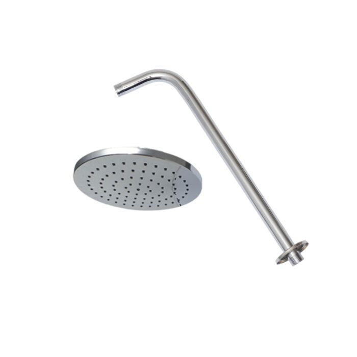 Rain Shower Round Head 10" Chrome Plated with Stainless Steel Shower Arm 18"