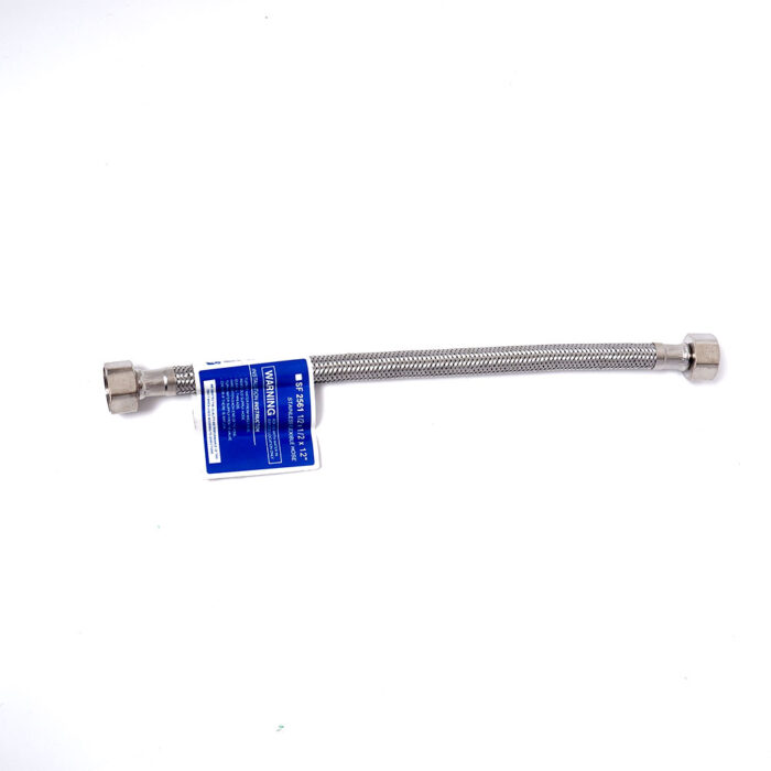 Stainless Flexible Hose 1/2" x 1/2" x 12"