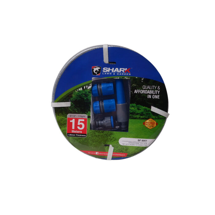 Garden Hose Set with Nozzle & Connector 1/2" x 15m