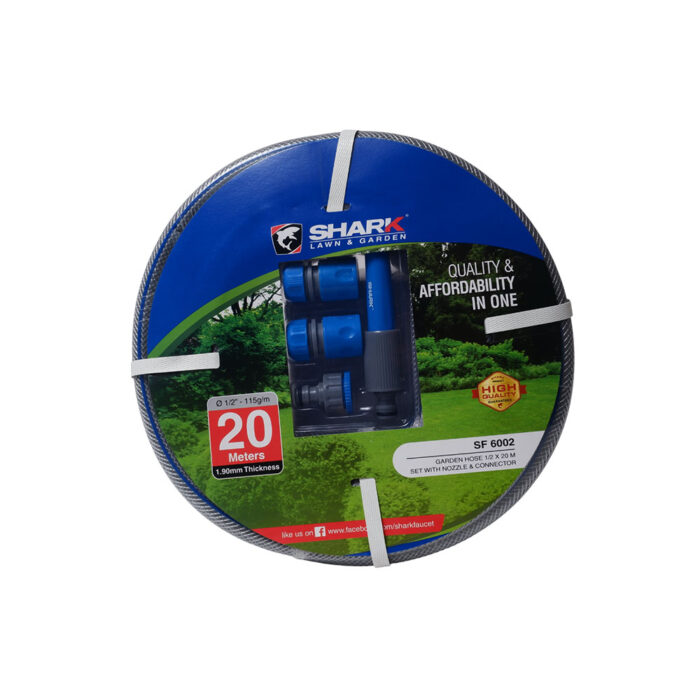 Garden Hose Set with Nozzle & Connector 1/2" x 20m