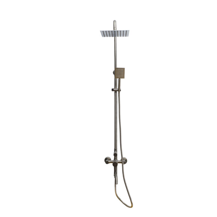 304 Stainless Steel Shower Set Mixer Square - Hot & Cold Line