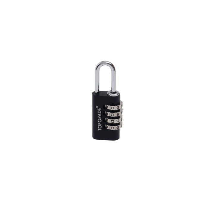 HD Luggage Combination Aluminum Padlock (Black) - 4 Dials
