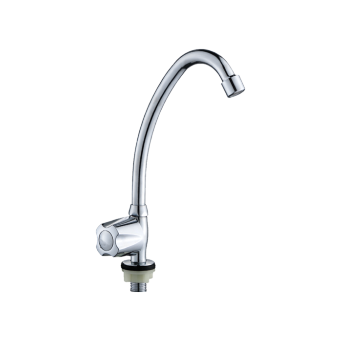 Gooseneck Kitchen Faucet Round Handle - Vertical Tap