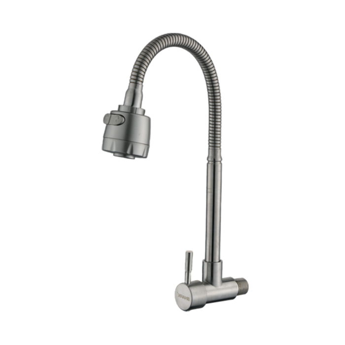 Stainless Flexible Gooseneck Faucet - Wall Mounted